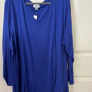 Old Navy 4x Blue v neck long sleeve tee, new, tag on